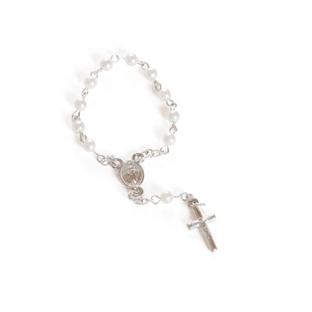 Mini Terço Lembrancinha Festa Batizado Pérola - 8 unidades - Cromus - Rizzo Festas