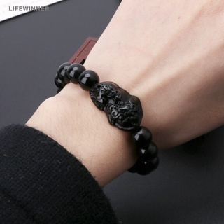 Feng Shui Chinês Pulseira De Pedra Obsidiana/Unisex Pixiu Riqueza E Boa Sorte Pulseiras Pretas De Ouro Jóias s