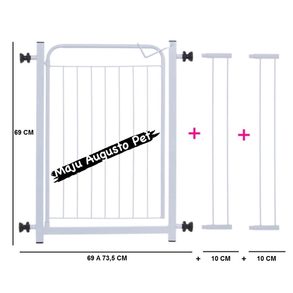Portão Para Cães Autónomo - Expansível Até 203cm, Altura 60cm