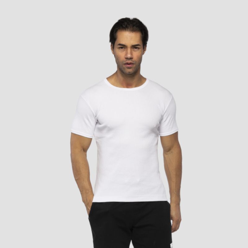 Camiseta Masculina Básica G.careca Mg Curta Canelada Algodão