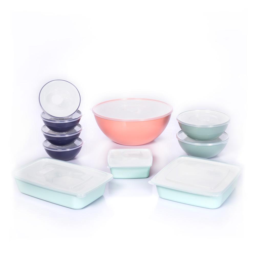 Conjunto de Tigelas de Plástico com Tampa Plasútil 10 Peças em Oferta na Shopee