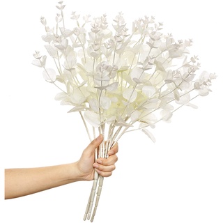 1 Pc/16 Cabeças De Eucalipto Deixa Flores Artificiais De Seda Árvore Planta Bouquet Falso Folhagem Grinalda Casa Decoração DIY (Não Pote) em Oferta na Shopee