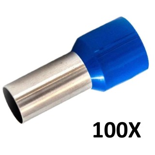 100X Terminal Tubular Ilhos 16mm E1612 Pre Isolado (Pacote c/ 100pçs)