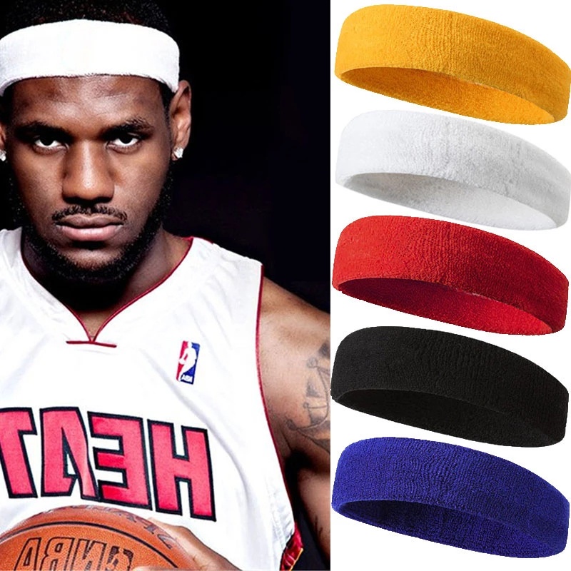 1 Peça Qualidade Tafilete De Algodão Esportes Unisex Suor Headband Running Basquete Yoga Faixa De Cabelo Elástico Cabeça Banda Esporte Segurança