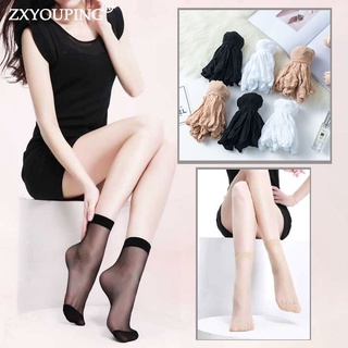 ZXYOUPING Mulheres Nylon Meias Seda Alta Macia Cristal Hosiery Para Meninas Femininas