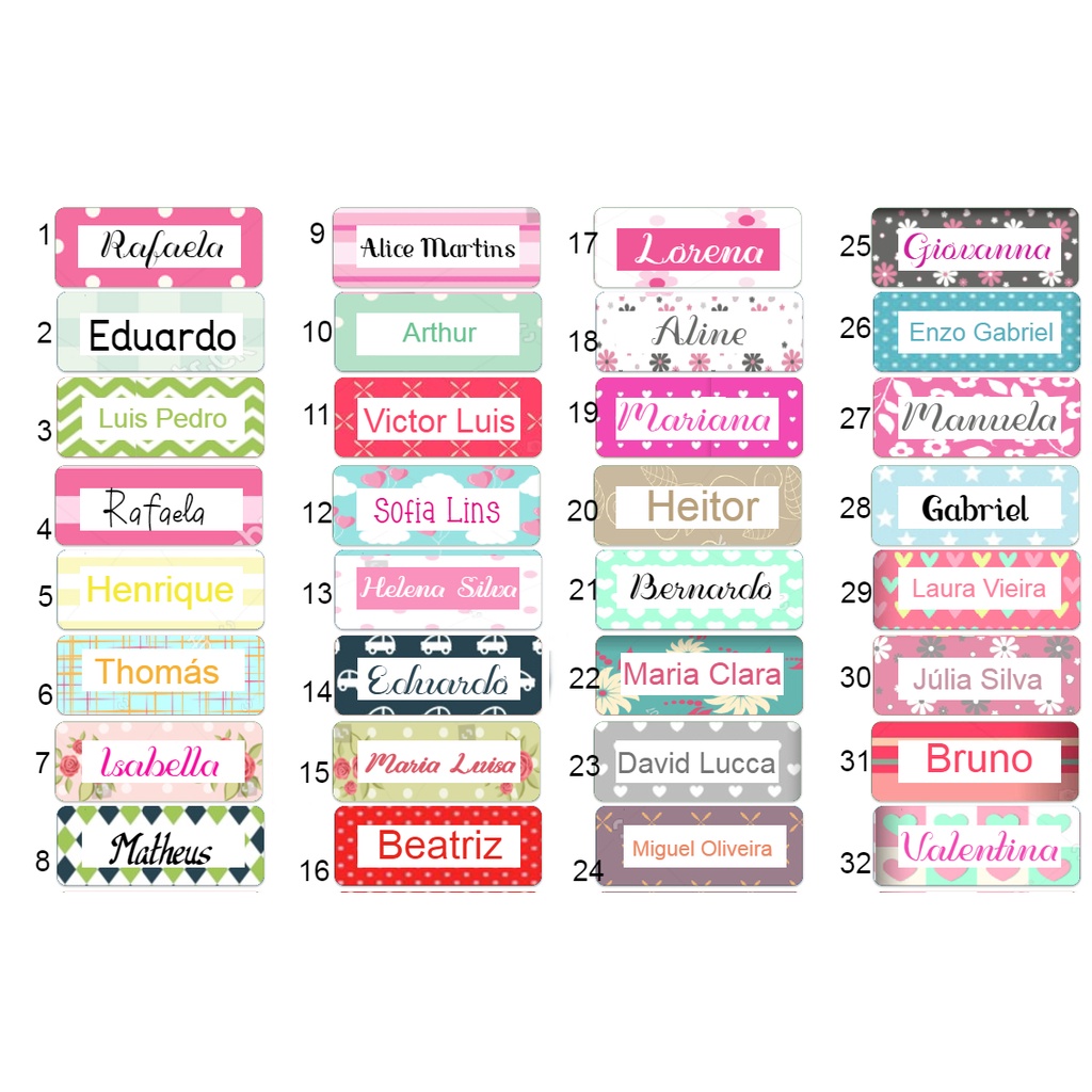 Etiquetas Personalizada Termocolante Com Nome Para Roupas e Tecidos ...