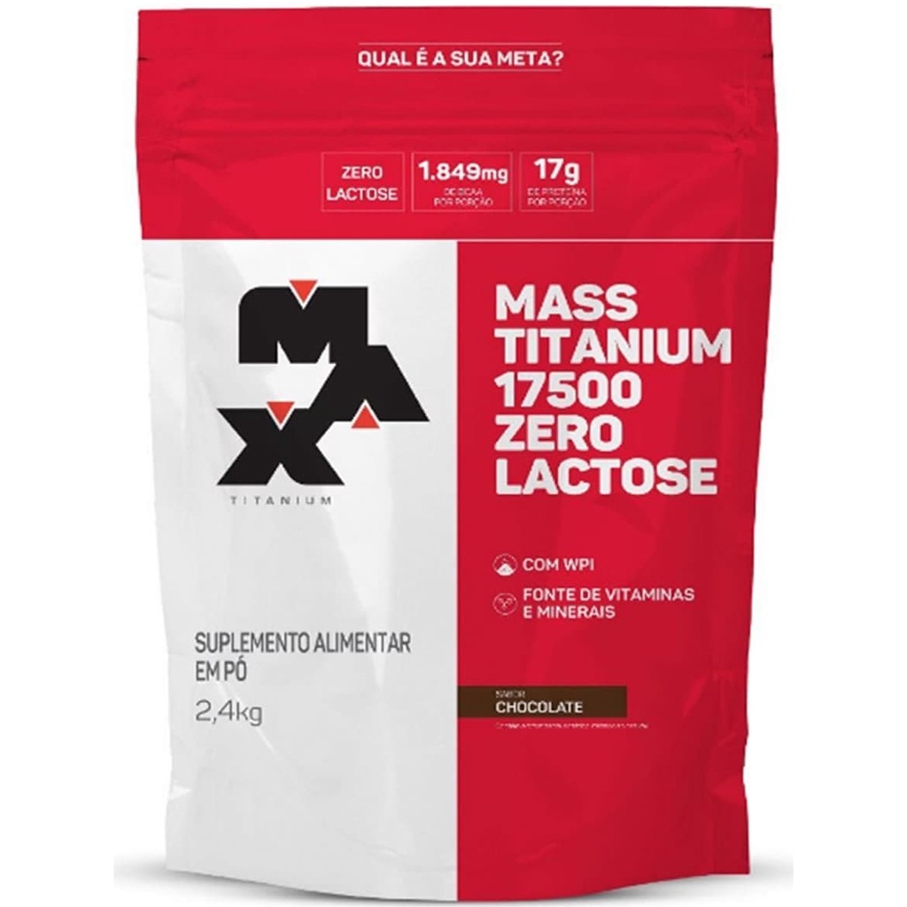 Mass Titanium 17500 Hipercalórico Zero Lactose - 2400g - Max Titanium