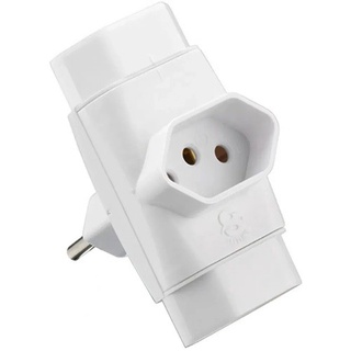 Kit 2 Adaptador Tomada T Conjunto de 3 Tomadas 2 Pinos Redondo Branco PADRÃO NOVO