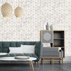 Papel de parede Diamond Zara Gold Mármore Cubo