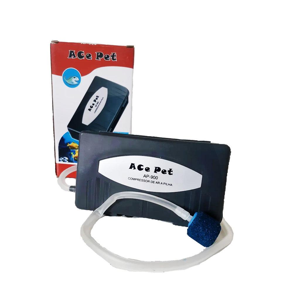 Ace Pet Compressor de ar Aquario Pilha AP-900