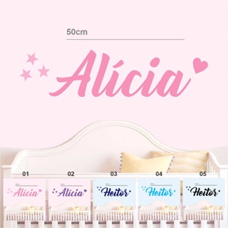 Nome Personalizado Adesivo 50cm Menino ou Menina Decoração de Quarto Infantil em Oferta na Shopee