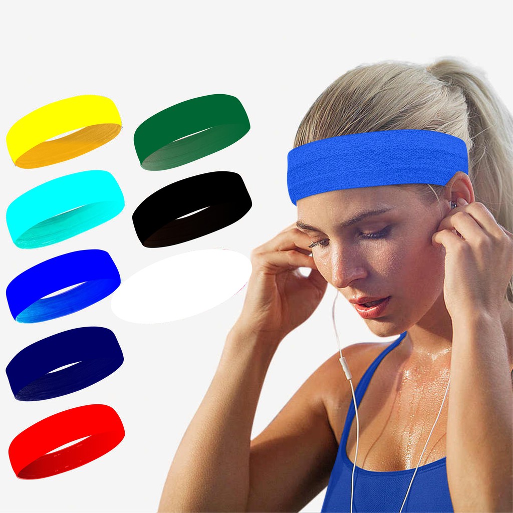headband Testeira Faixa de cabelo elástica unissex esportiva com cor