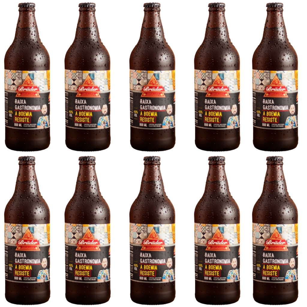 Cerveja Artesanal Bruder Baixa Gastronomia Zero Carboidrato Zero Açúcar C/ 10 Unid