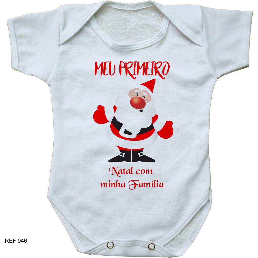 body bebe personalizado meu primeiro natal com minha família roupinha de  bebê | Shopee Brasil