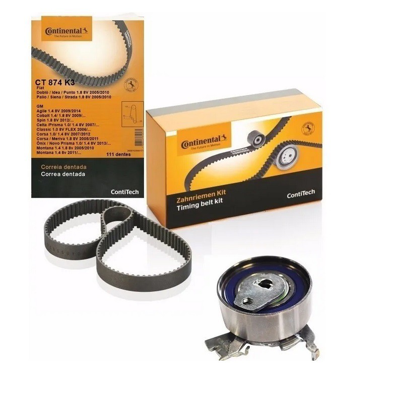 KIT CORREIA DENTADA E TENSOR ÀGILE 1.4 2009 / 2014 COM HNBR ORIGINAL CONTINENTAL em Oferta na Shopee