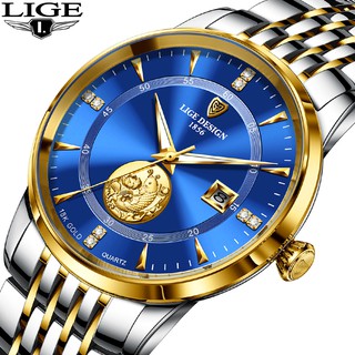 LIGE Watch For Men Fashion Waterproof Stainless steel Quartz Watch Relógios  Masculino | Shopee Brasil
