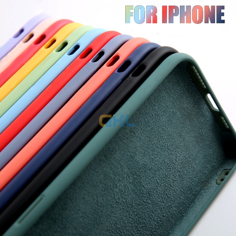 Original Liquid Silicone Luxury Case For Apple Iphone 11 13 12 Pro Max 7 8 Plus X Xs Se2020 Back 9063