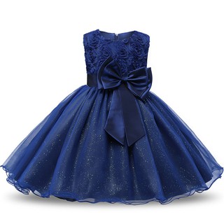Wfrv Vestido De Renda Infantil Feminino Com Flores / Vestido De Princesa / Festa De Aniversário / Casamento