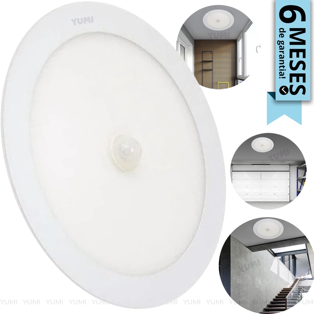 Plafon Led Com Sensor De Presença  Movimentos 18w Sobrepor Ou Embutir 6 meses Garantia Branco Frio 6000k 110v/220v em Oferta na Shopee