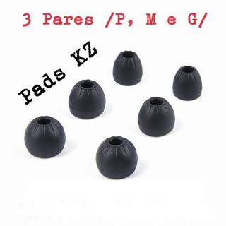 Borrachas Borrachinhas Pads Fone Ouvido Kit 3 Pares P M G Kz