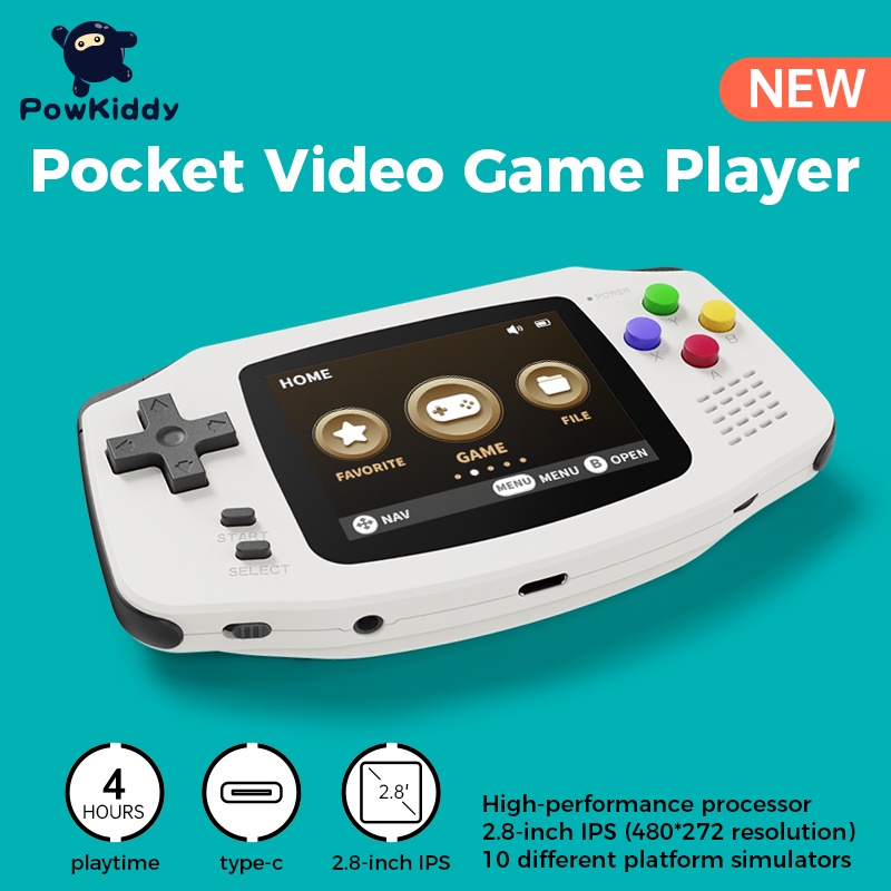 Novo powkiddy a30 handheld console de jogos 2.8 polegada ips tela hd 32g embutido 4000 jogos portátil console de jogos presente das crianças