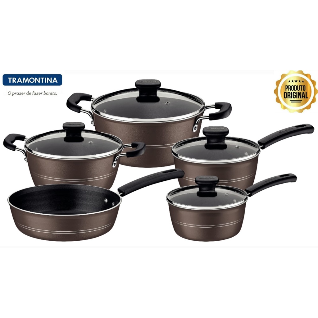 kit de Panelas Tramontina  Antiaderente Starflon Excellent 5p