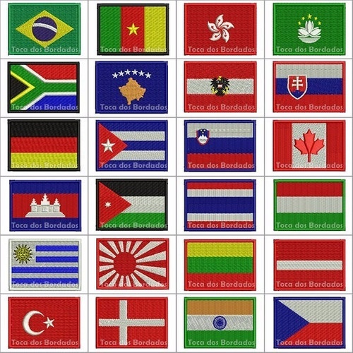 Bandeira Bordada 5x7cm Patch Brasil - Nós Temos Todos Países do Mundo e Estados Brasileiros -Termocolante / Costura - Pronta Entrega