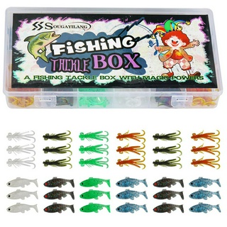Sougayilang Conjunto Diferente De Iscas De Pesca Com Caixa De Isca Tachle Box Combos 5 Style