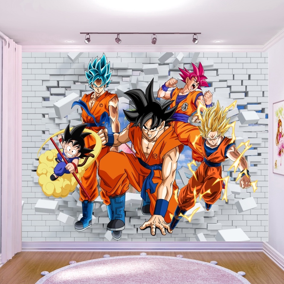 Dragon Ball Z Goku Adesivos de Parede Crianças Papel De Parede Dos Desenhos  Animados Anime Pintura Decorativa 40X30cm Decoração Do Quarto Dos Miúdos  Presente Aniversário - AliExpress