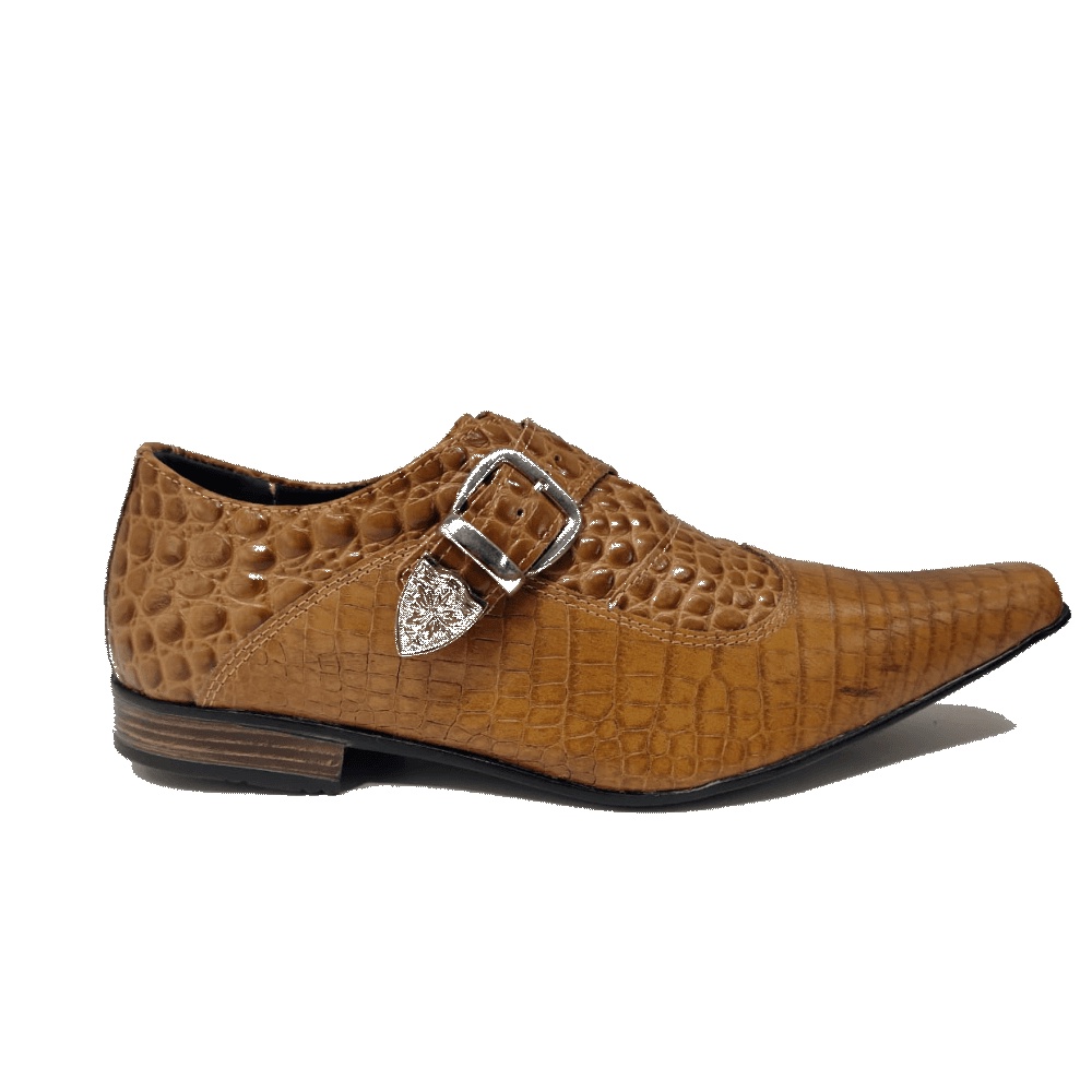 Sapato Masculino Italiano em Couro Marrom Mises Ref: 7095 Marrom