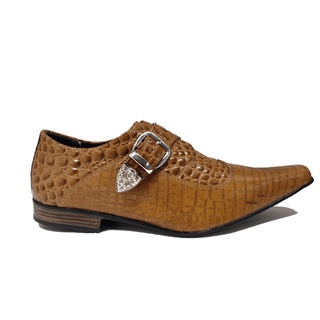 Sapato Masculino Italiano em Couro Marrom Mises Ref: 7095 Marrom