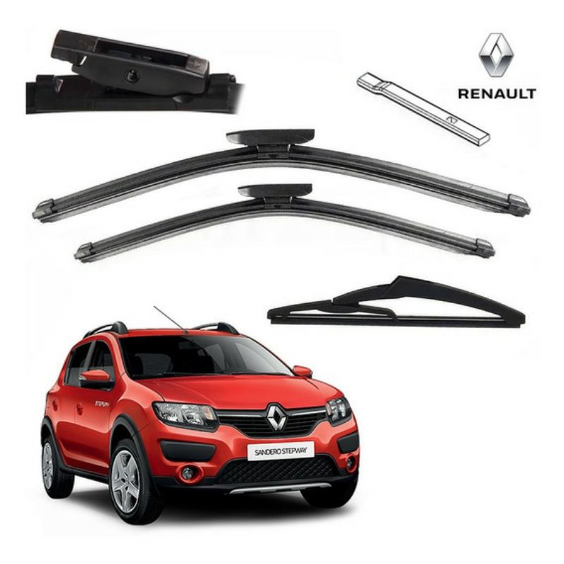 Jogo Palheta Limpador Parabrisa Dianteiro + Traseiro Sandero 2015 2016 2017 2018 2019 2020 em Oferta na Shopee