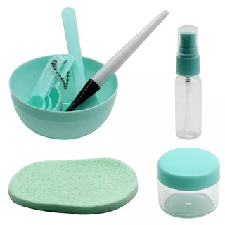 Kit 9pçs Para Aplicação Máscara Argila Bacia Espatula Pincel Para máscaras e cuidados faciais *Envio De Cor Aleatório*
