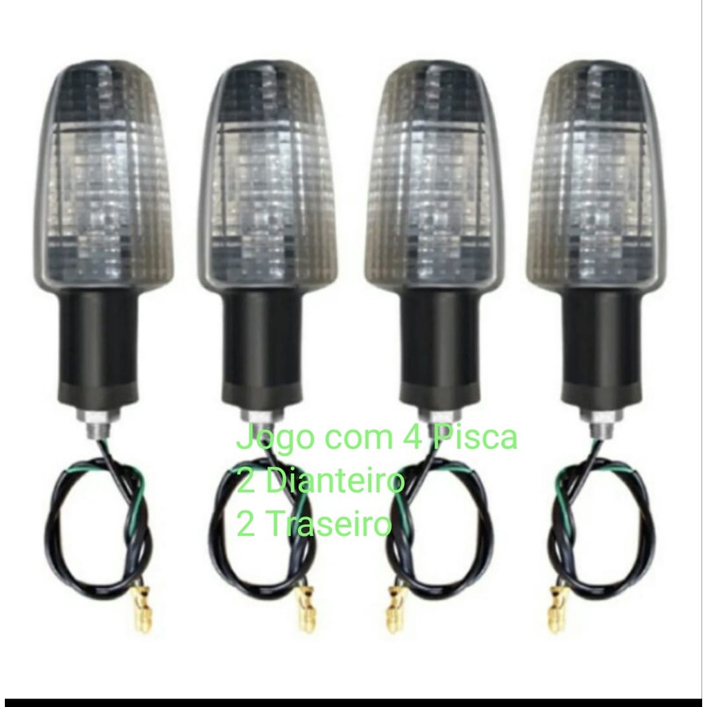 Kit Combo 4 Pisca Completa Cg Titan Fan 125 150 Cbx200/Xr300 Lente Cristal