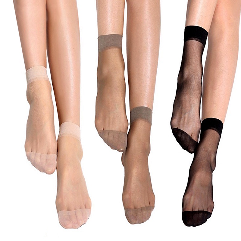 10 Pares Meia Soquete Meias Finas Feminina