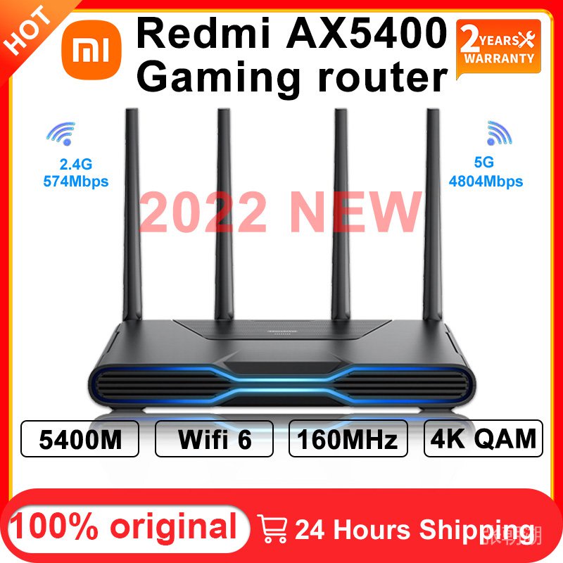 2022 xiaomi redmi ax5400 wifi6 gaming router 160mhz 4k qam mesh repeater external amplifier dedicated game network games port