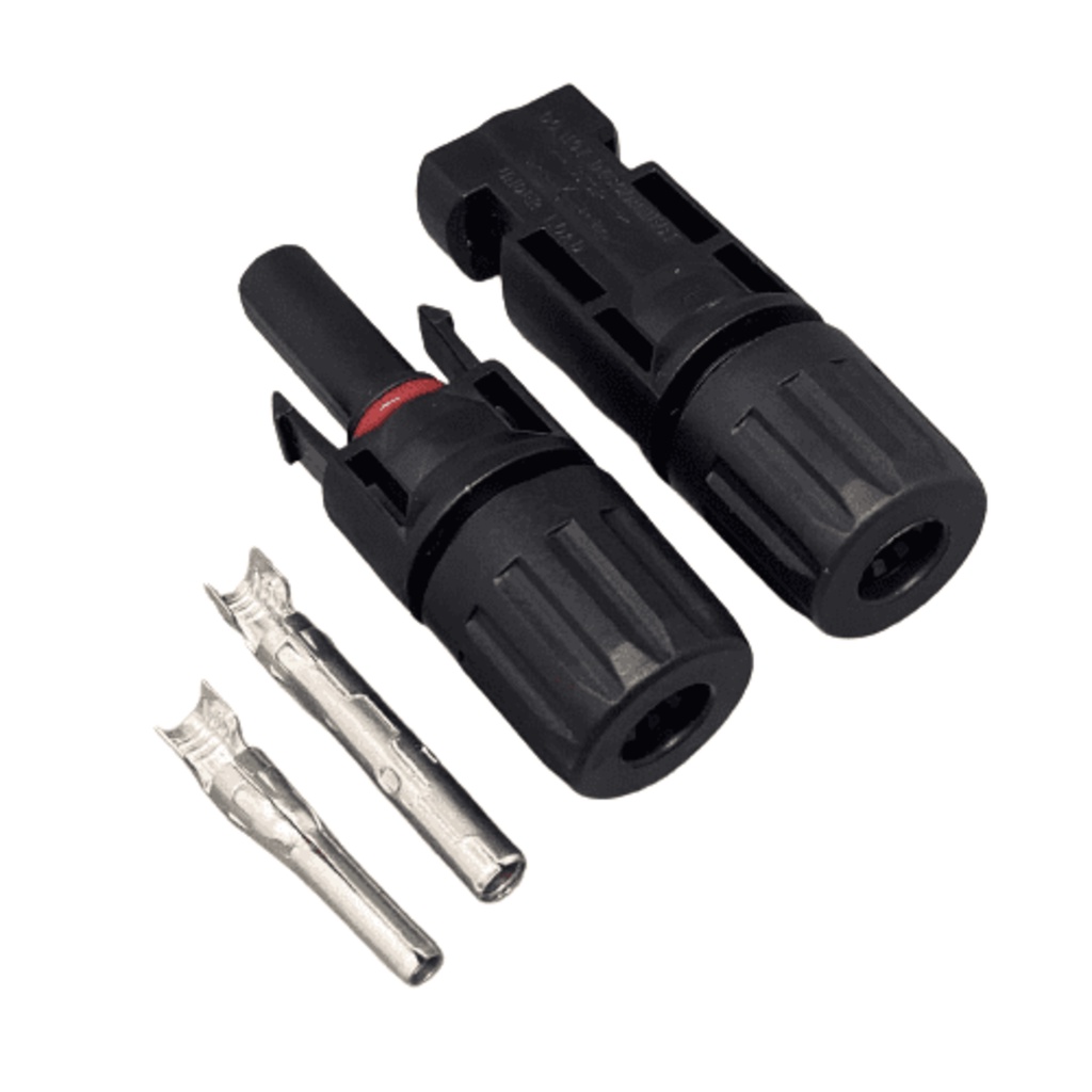 Conector e Terminal MC4 Energia Solar Plug Macho Fêmea para Placa Painel Solar - 1 par