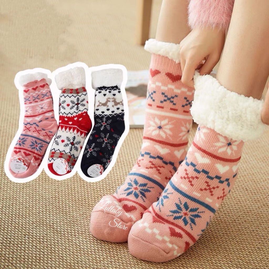 Meia Pantufa Térmica Infantil Antiderrapante Felpuda Quentinha Inverno Menina Menino em Oferta na Shopee