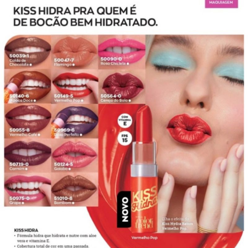 Batom Kiss Hidra Color Trend Avon Fps Aloe Vera Vitamina E