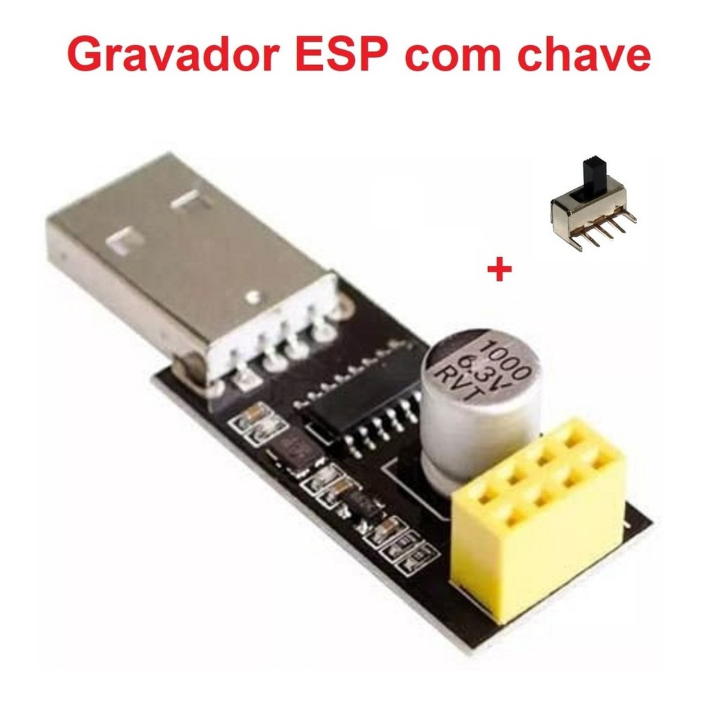 Gravador Programador Para Módulo Wifi Esp8266 01 Com Chave