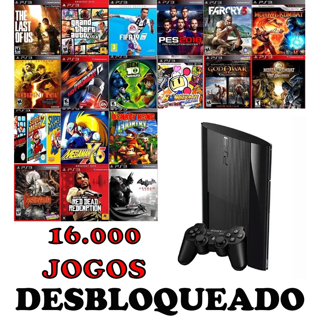 De andere dag Onvermijdelijk bundel Playstation 3 Completo Com Desbloqueio E 16 Mil Jogos | Shopee Brasil
