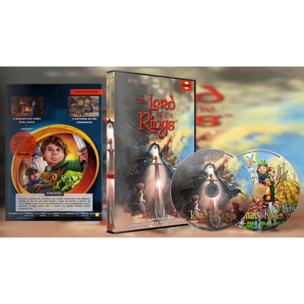 DVD Trilogia Senhor dos Anéis e O Hobbit Trilogia Animação Edição de Colecionador Desenho Animado