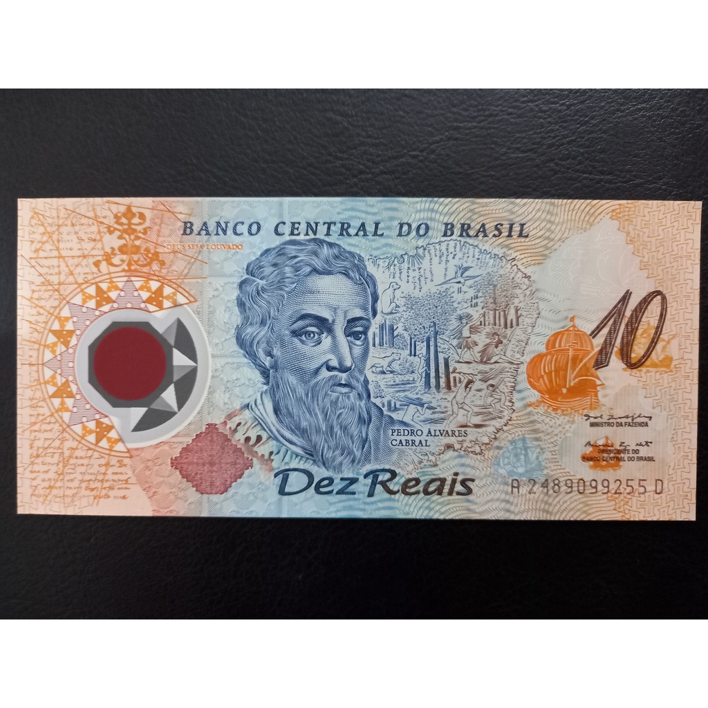 Cédula Comemorativa de 10 Reais de Plástico MBC (Polímero) 2001 (Pedro ...