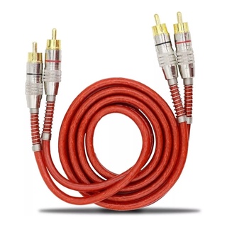 Cabo Rca 1 Metro Blindado 1m Tech Ones Svart Vermelho Som Automotivo Conector Banhado A Ouro