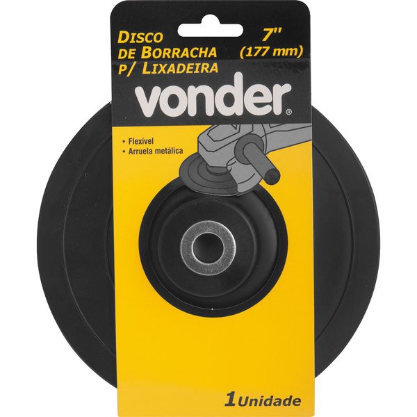 Disco de borracha para lixadeira/esmerilhadeira 7" flexível VONDER em Oferta na Shopee