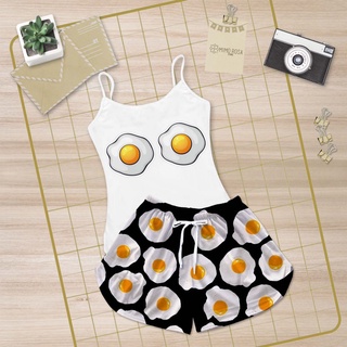 Pijama Baby Doll Feminino Promoção Estampa Ovo Frito