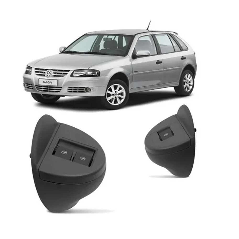 kit Botão + Moldura De Vidro Elétrico Gol G4 2008 -    VW0113 / VW0114   VW600G VW600C