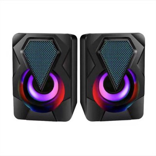 Caxinha Caixa de som computador PC gamer alto falante RGB luz de respiração fria
