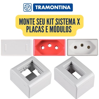 Monte seu Kit - Sistema X - Conjunto Tomada, Interruptor, Módulos e Tramontina Liz Flex