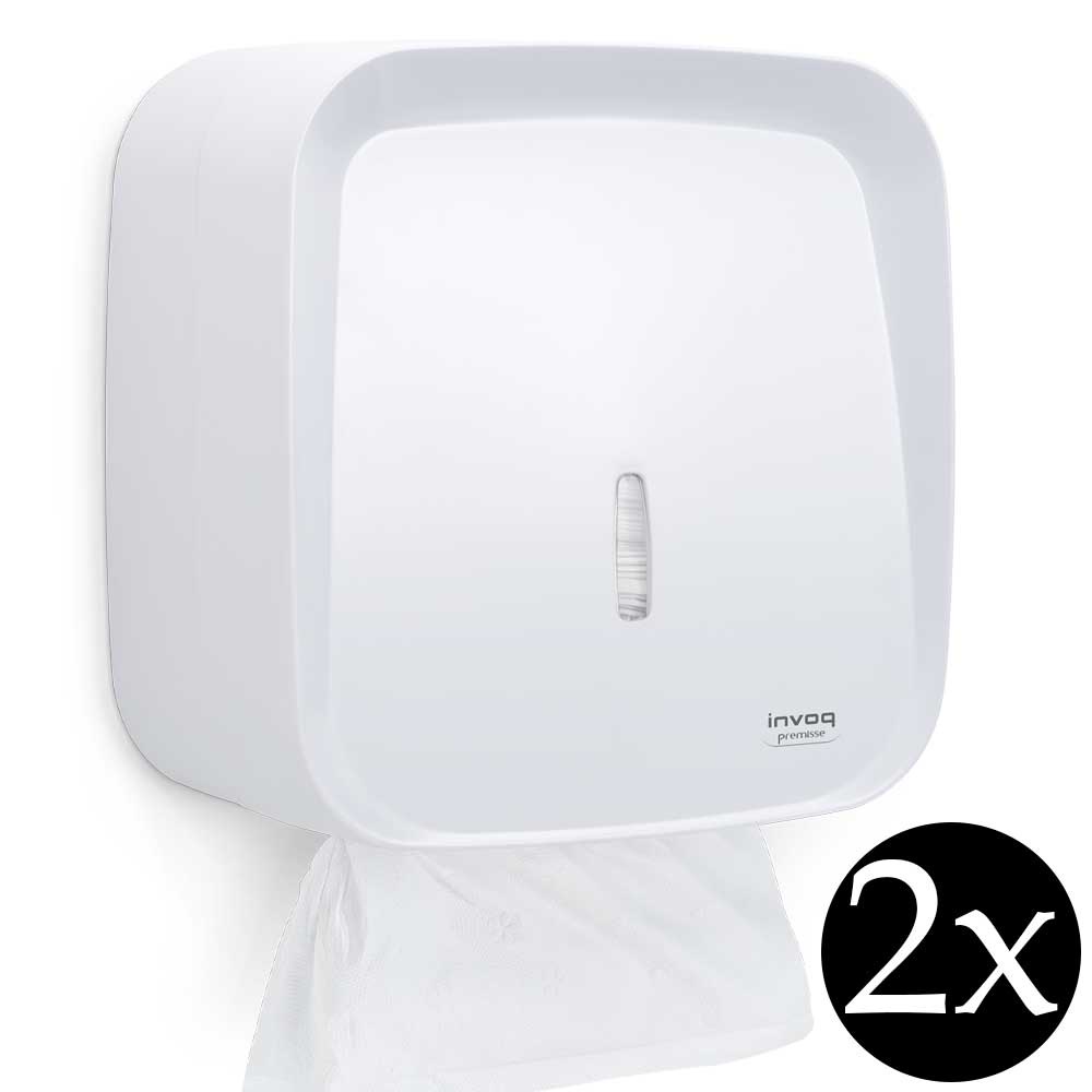 Conjunto 2 dispenser toalheiro suporte porta papel toalha interfolha dispenser toalheiro Premisse banheiro bar academia lavabo branco